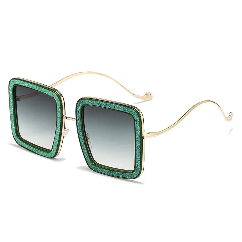 Square Personality Glitter Sunglasses Women